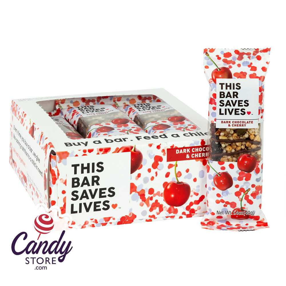 This Bar Saves Lives Dark Chocolate Cherry 1.4oz - 12ct CandyStore.com