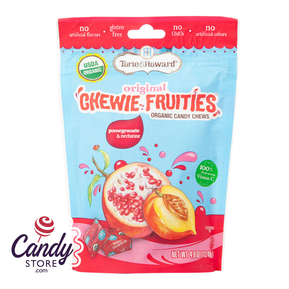 Torie & Howard Pomegranate Nectarine Chewie Fruities 4oz Pouch - 6ct CandyStore.com