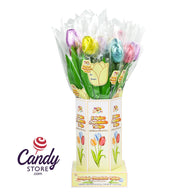 Tulip Foiled Milk Chocolate 0.63oz In Display Vase - 18ct CandyStore.com