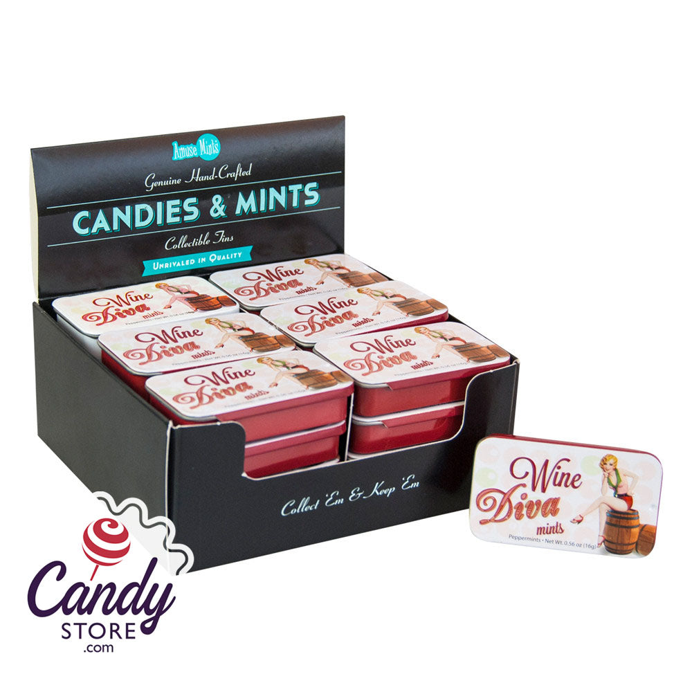 Wine Diva Mints 0.56oz Tins - 24ct CandyStore.com