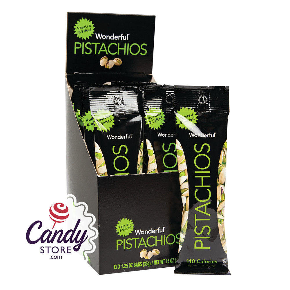 Wonderful Roasted & Salted Pistachios 1.25oz Bags - 120ct CandyStore.com