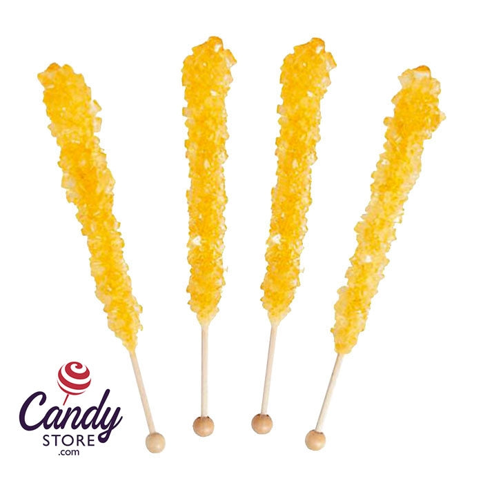 Yellow Rock Candy Crystal Sticks Banana - 36ct Jar CandyStore.com