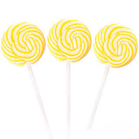 Yellow & White Squiggly Pops Lollipops - 48ct CandyStore.com