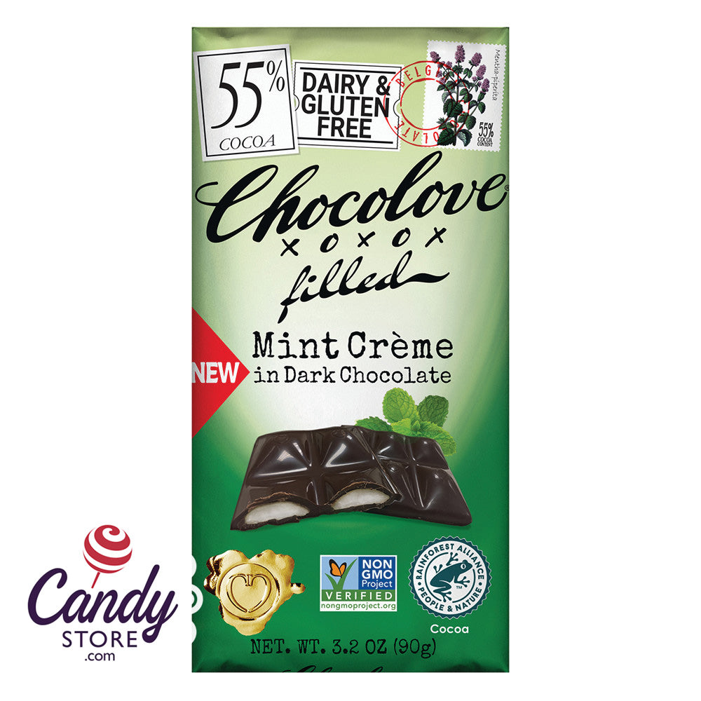 Chocolove Mint Creme Dark Chocolate Bars 10ct - CandyStore.com