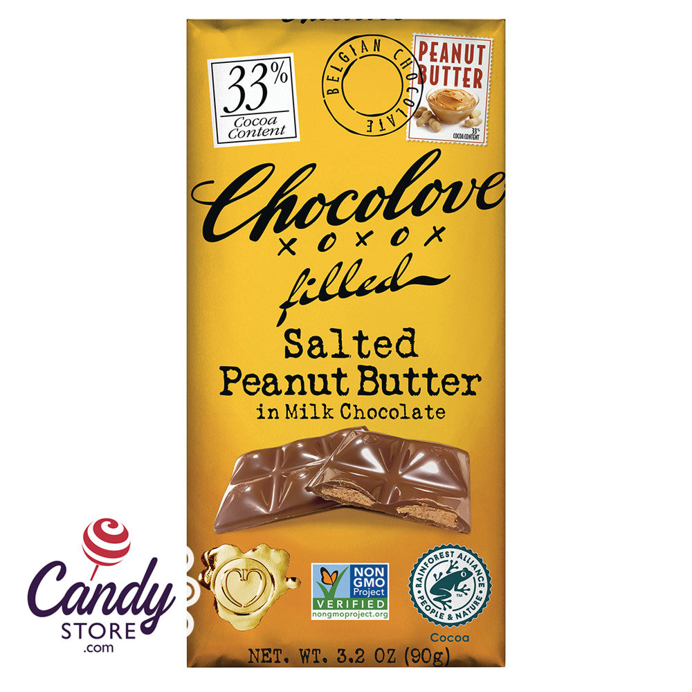 Salted Peanut Butter Milk Chocolate Chocolove Bars - 12ct