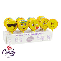 Emoticon Lollipop Milk Chocolate - 24ct