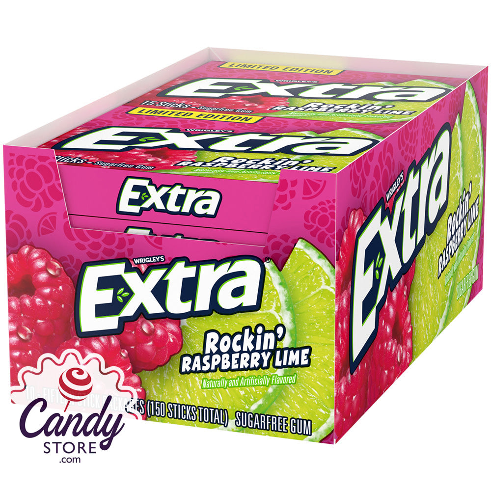 Extra Rockin Raspberry Lime 15-Stick Packages - 10ct