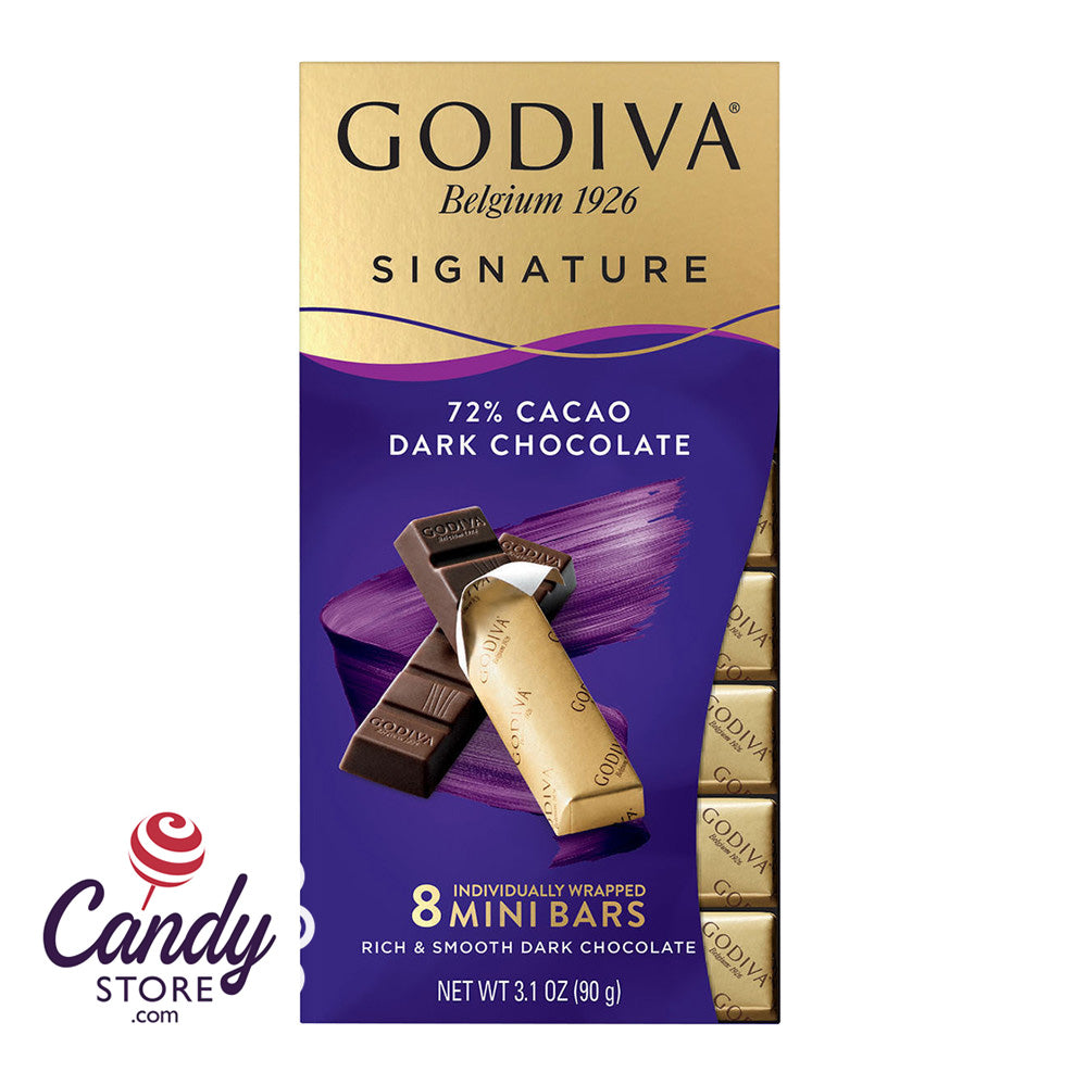 Mini Godiva Bars Dark Chocolate 72% 12ct - CandyStore.com