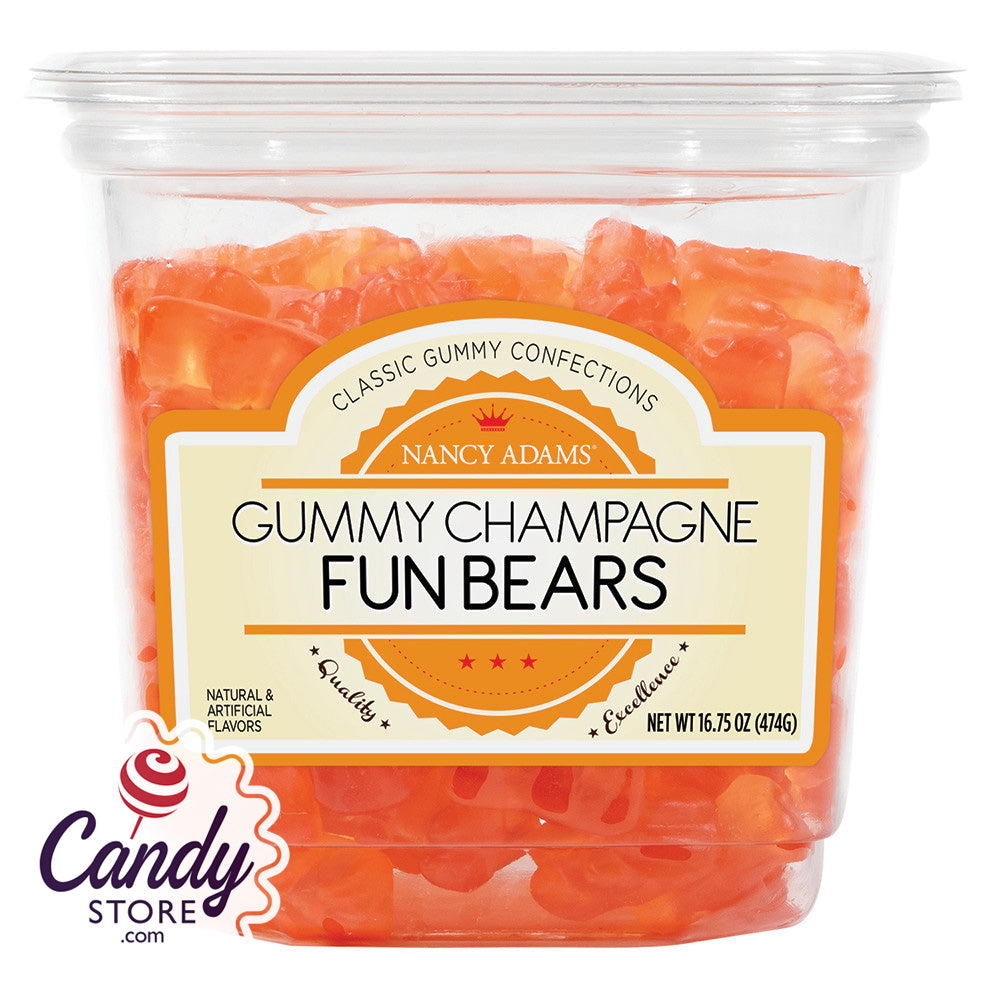 Gummy Champagne Fun Bears Tub 12ct - CandyStore.com