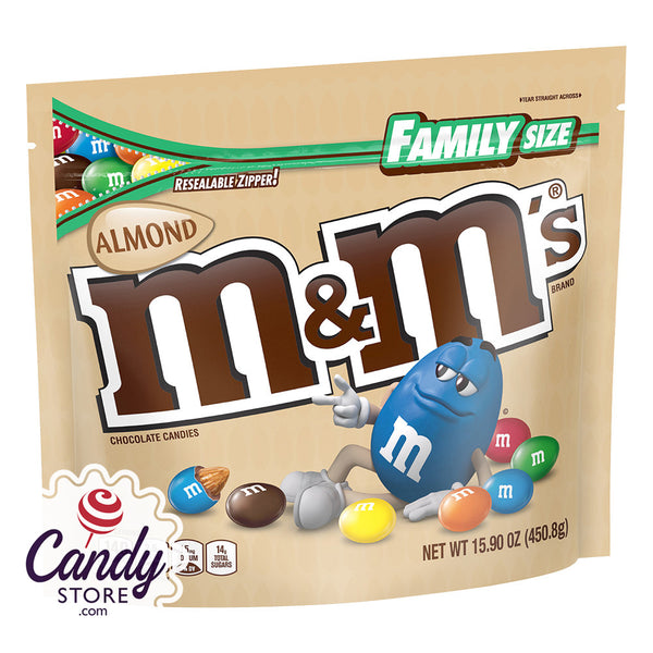 M&M's Limited Edition Strawberry Nut/M&M's Almond Resealable Zipper Family  Size (Almond, 6)