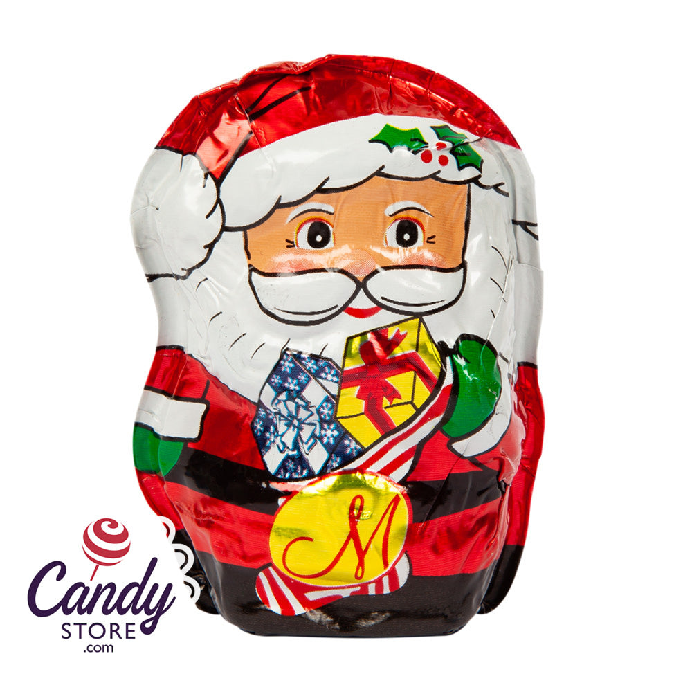 Milk Chocolate Semi Solid Santa 1oz Foiled Madelaine - 48ct