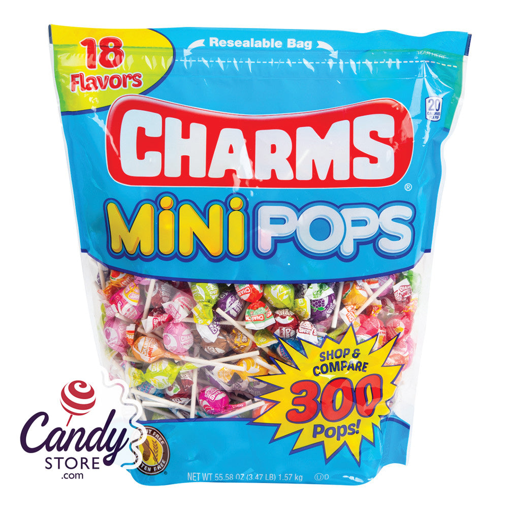 Mini Charms Pops 300-Count Lollipop Bags - 6ct