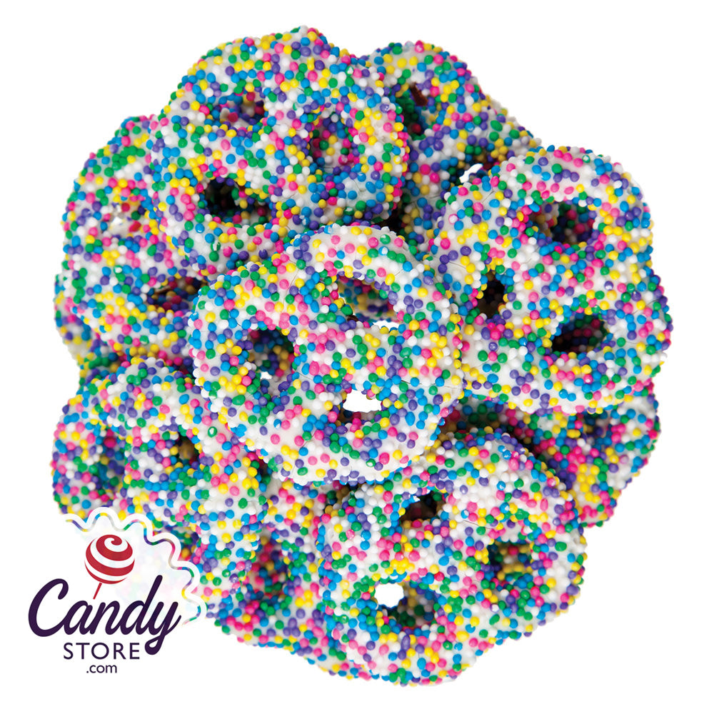 Mini Yogurt Pretzels w Spring Pastel Nonpareils - 15lb