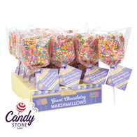 Springtime Giant Marshmallow Pops w Sprinkles - 12ct