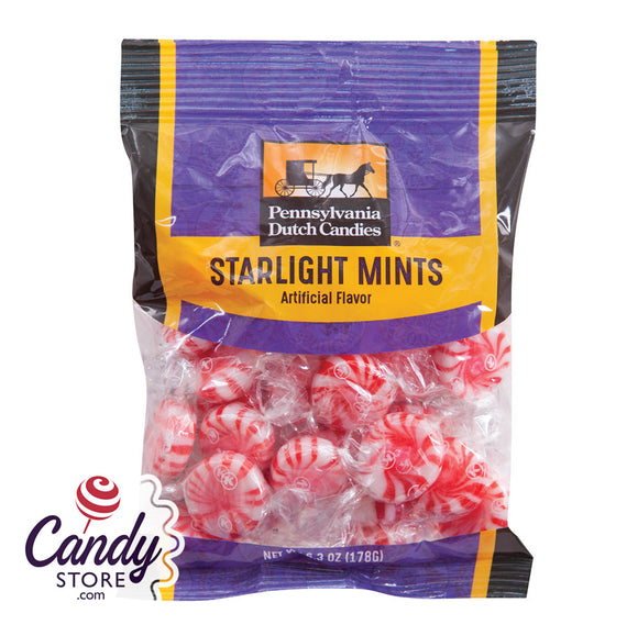 Red White & Blue Peppermint Starlight Mints Hard Candy - 5 LB Bulk Bag -  All City Candy