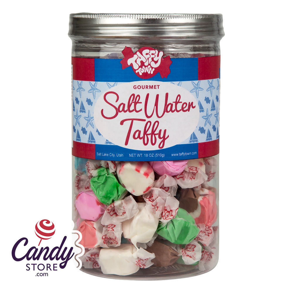 Salt Water Taffy 18oz Canister, 6ct Taffy Town - CandyStore.com